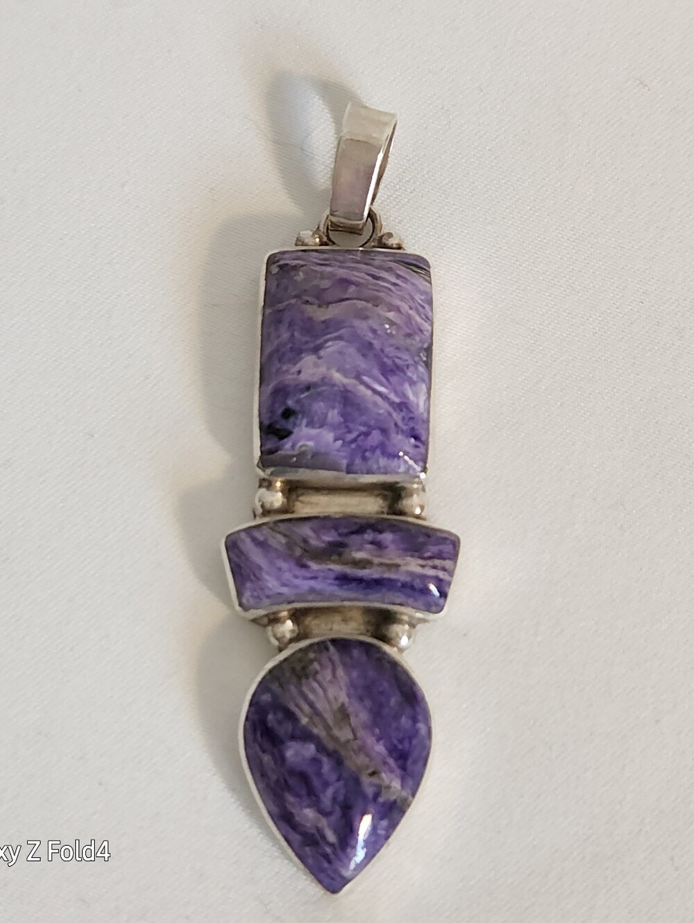 Handcrafted Purple Stone Sterling Pendant - Women's Necklace